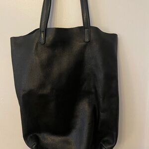 Baggu Black Leather Tote Bag